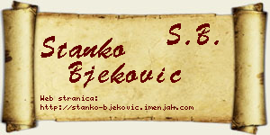 Stanko Bjeković vizit kartica